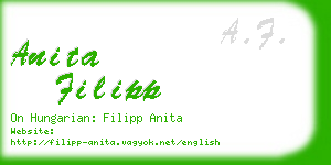 anita filipp business card